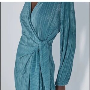 Zara Teal Wrap-Front Top